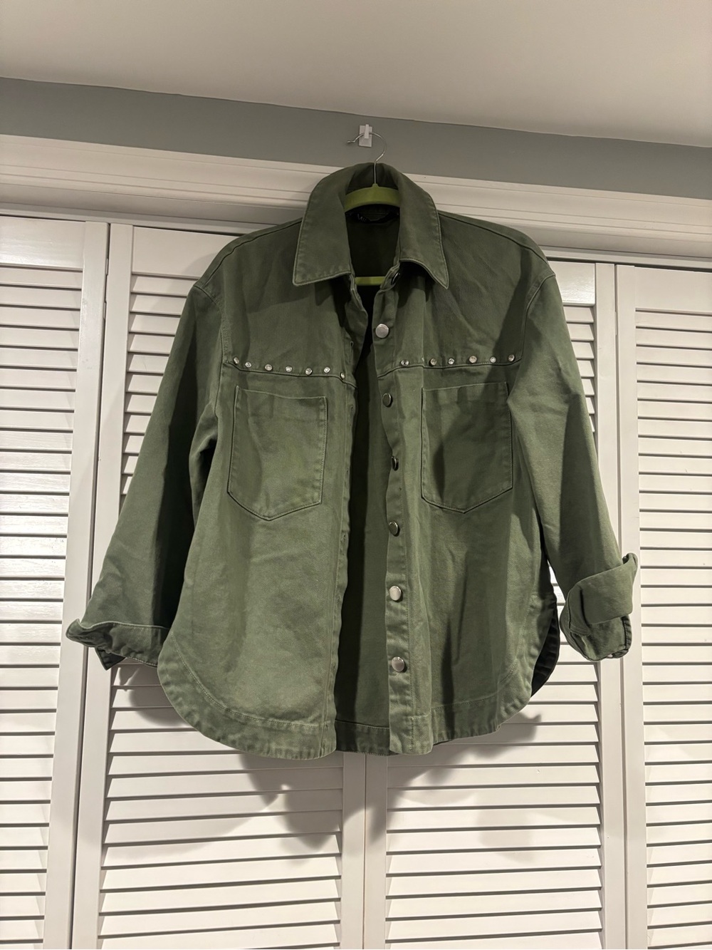 Zara green shirt jacket